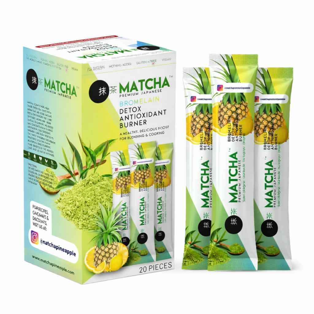 Premium Japanese Matcha Pineapple Flavored Tea Sachets 20 x 10g