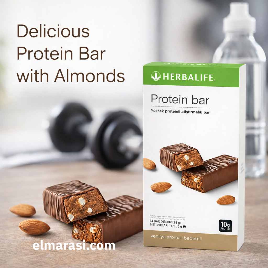 بروتين بار بالفانيليا واللوز من هيربالايف 35 جم (14) | سناك عالي البروتين