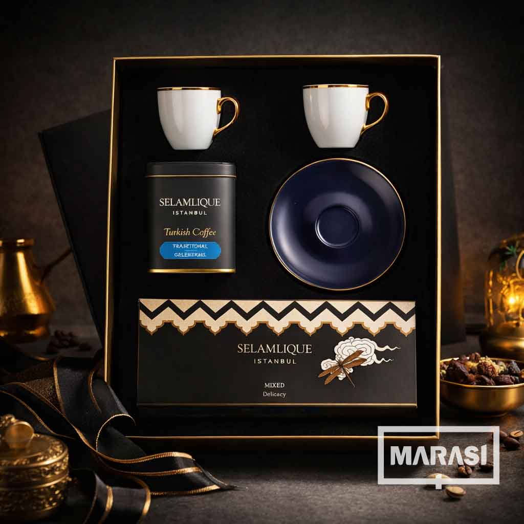 Selamlique Turkish Coffee, Delicacy and Cup Set - Premium Gift Collection