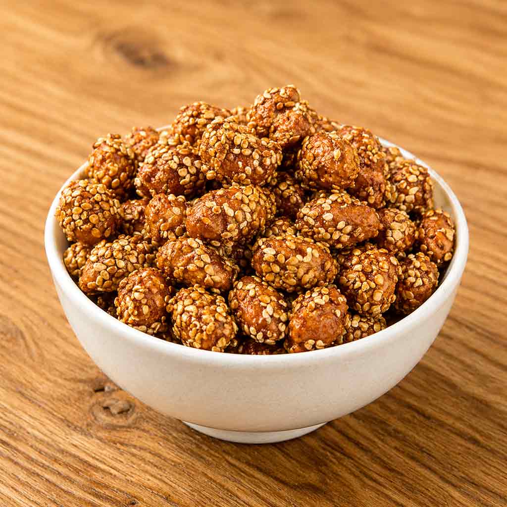 Roasted Peanuts with Sesame Seeds - Crunchy Snack Mix