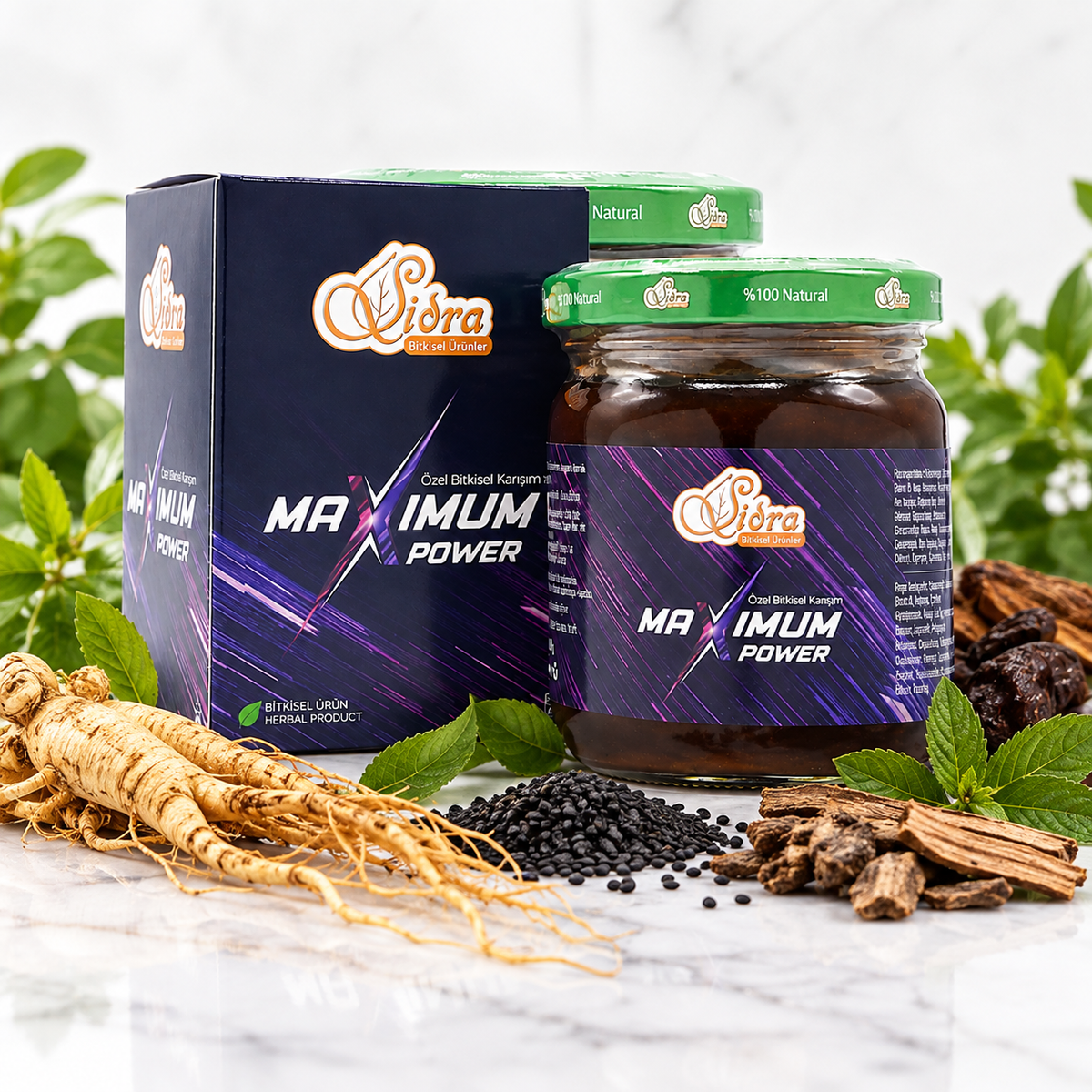 Sidra Maximum Power Herbal Paste - Plant-Based Herbal Blend - 240g