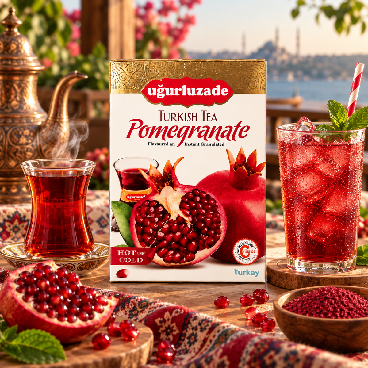Uğurluzade Turkish Pomegranate Flavoured Instant Granulated Tea - 200g