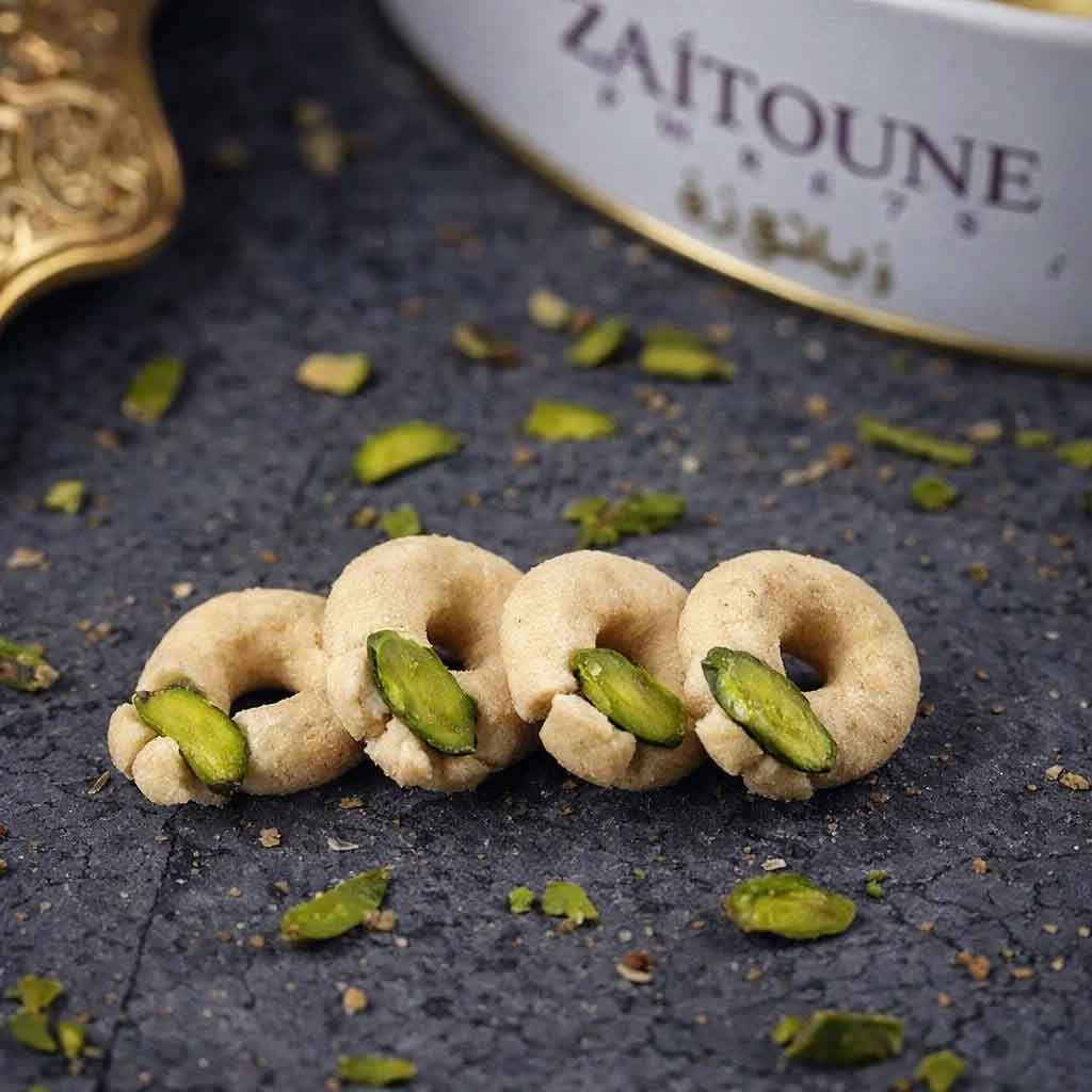 Zaitoune Premium Turkish Graybah with Pistachios 250g – Elmarasi.com